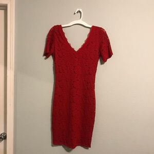 Red lace Bear Dance dress